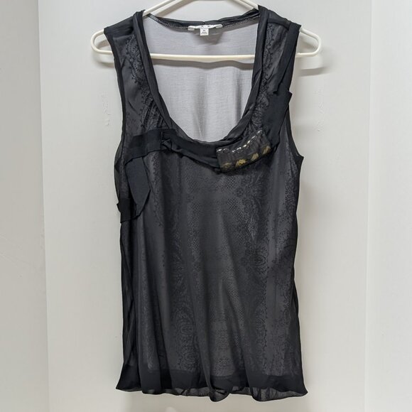 CAbi #155 Jeweled Illusion Tank Top in Black - Picture 3 of 12